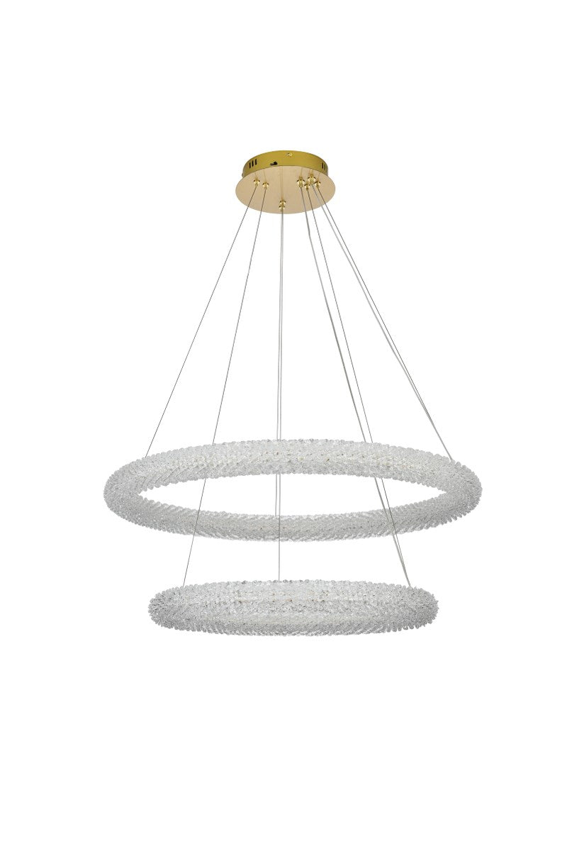 32 Inch Adjustable Led Chandelier In Satin Gold