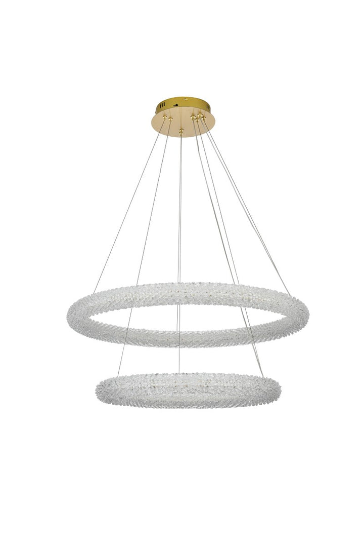 32 Inch Adjustable Led Chandelier In Satin Gold