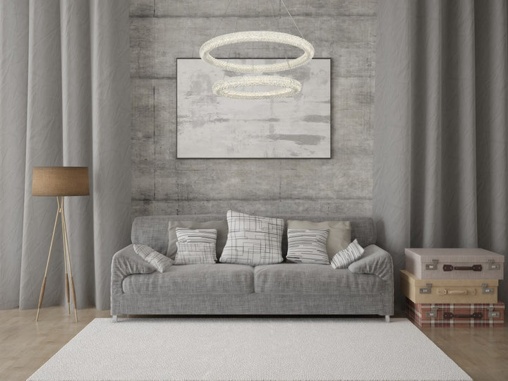 32 Inch Adjustable Led Chandelier In Satin Gold