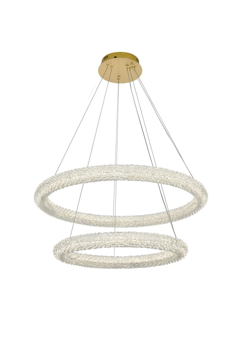 32 Inch Adjustable Led Chandelier In Satin Gold