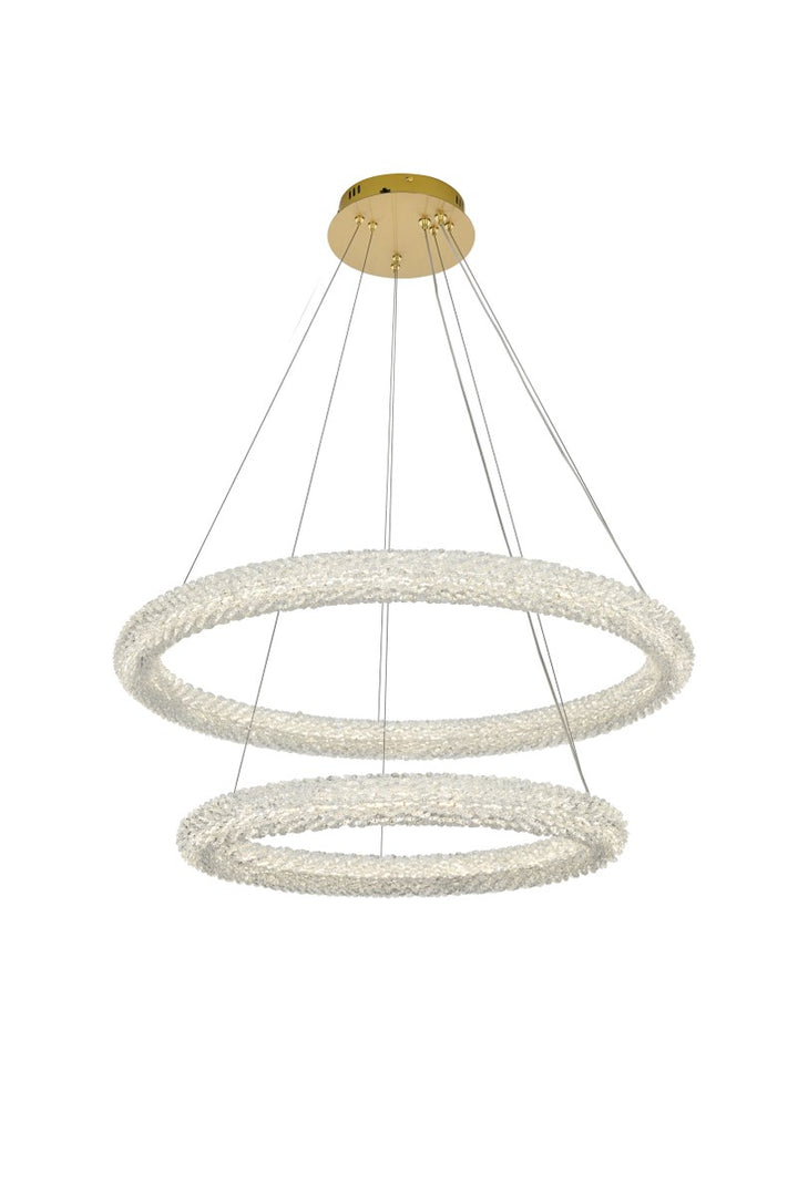 32 Inch Adjustable Led Chandelier In Satin Gold