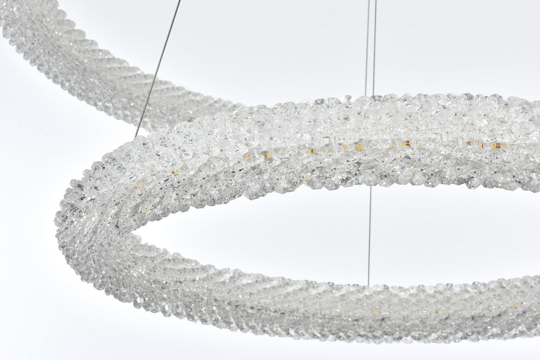 32 Inch Adjustable Led Chandelier In Satin Gold