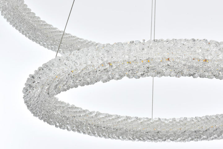 32 Inch Adjustable Led Chandelier In Satin Gold