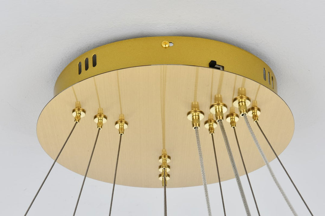32 Inch Adjustable Led Chandelier In Satin Gold
