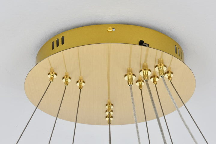 32 Inch Adjustable Led Chandelier In Satin Gold