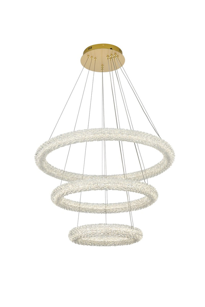 32 Inch Adjustable Led Chandelier In Satin Gold