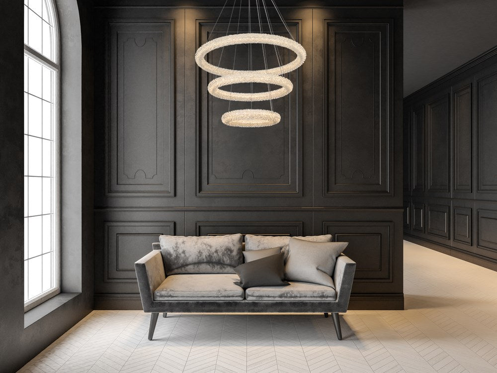 32 Inch Adjustable Led Chandelier In Satin Gold