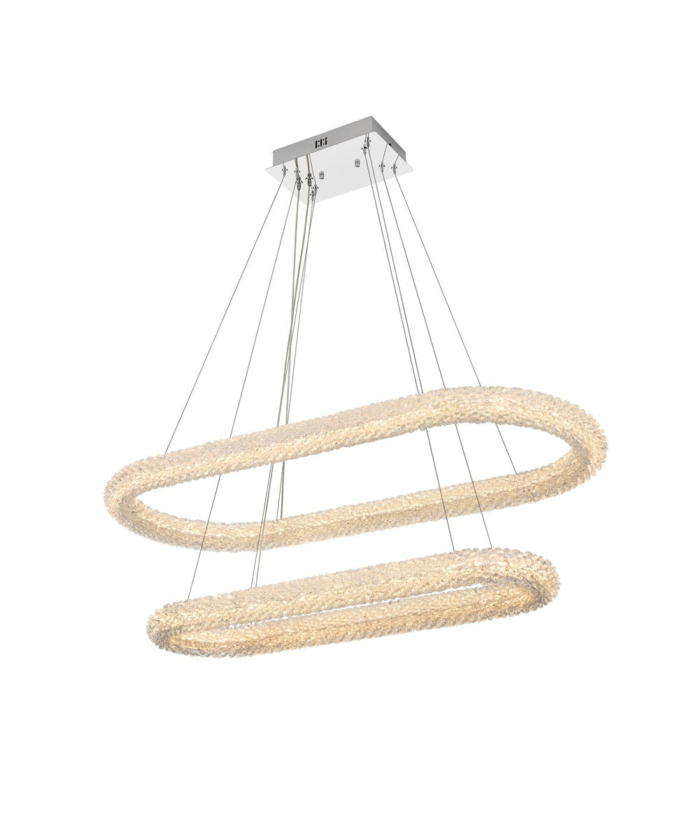 42 Inch Adjustable Led Chandelier In Chrome by Elegant Lighting