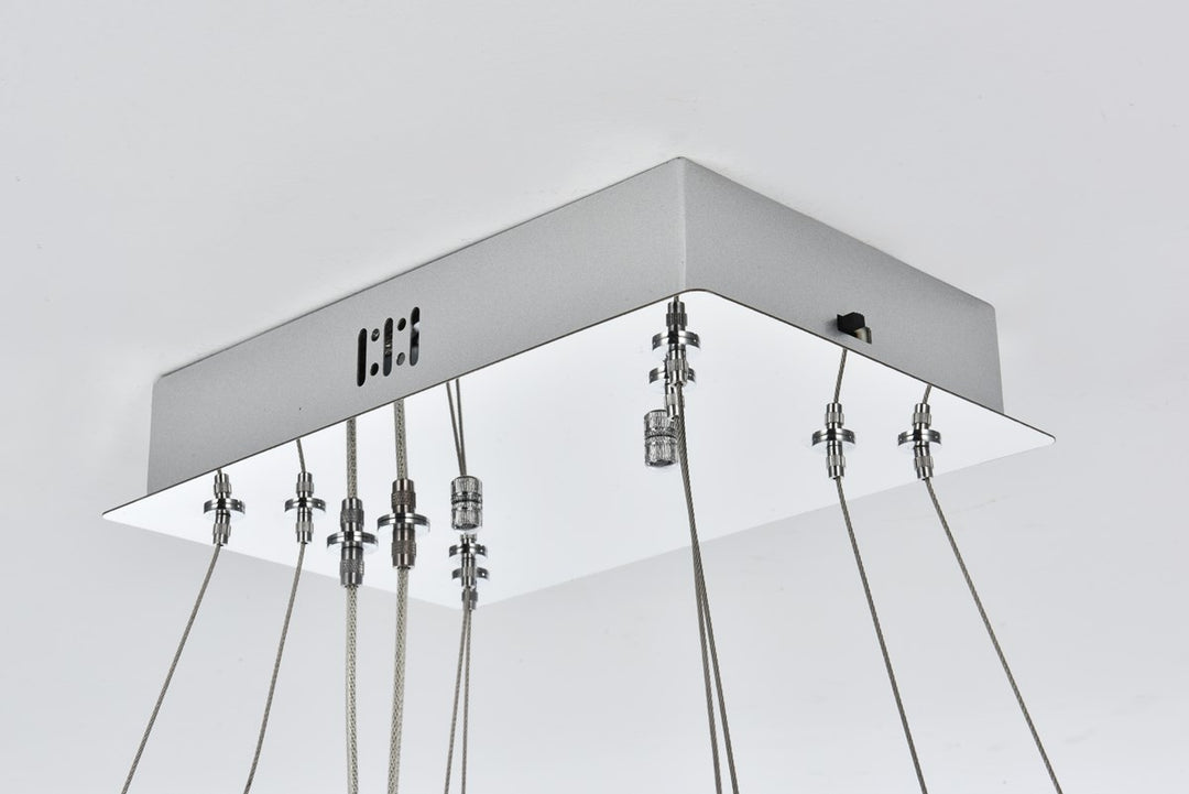 42 Inch Adjustable Led Chandelier In Chrome