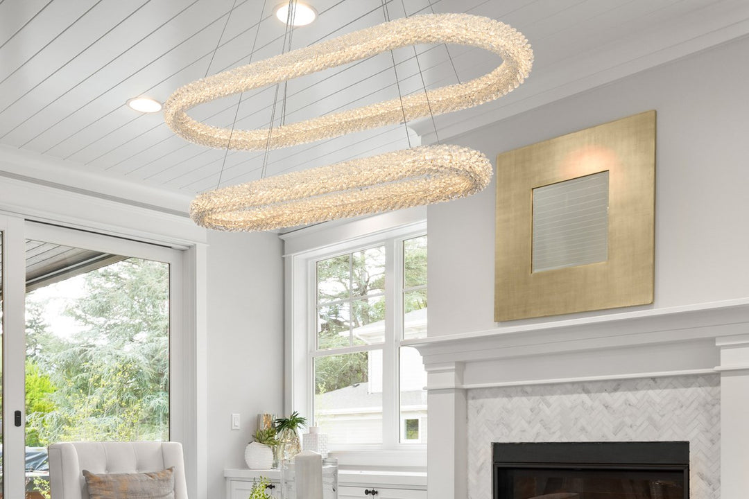 42 Inch Adjustable Led Chandelier In Chrome