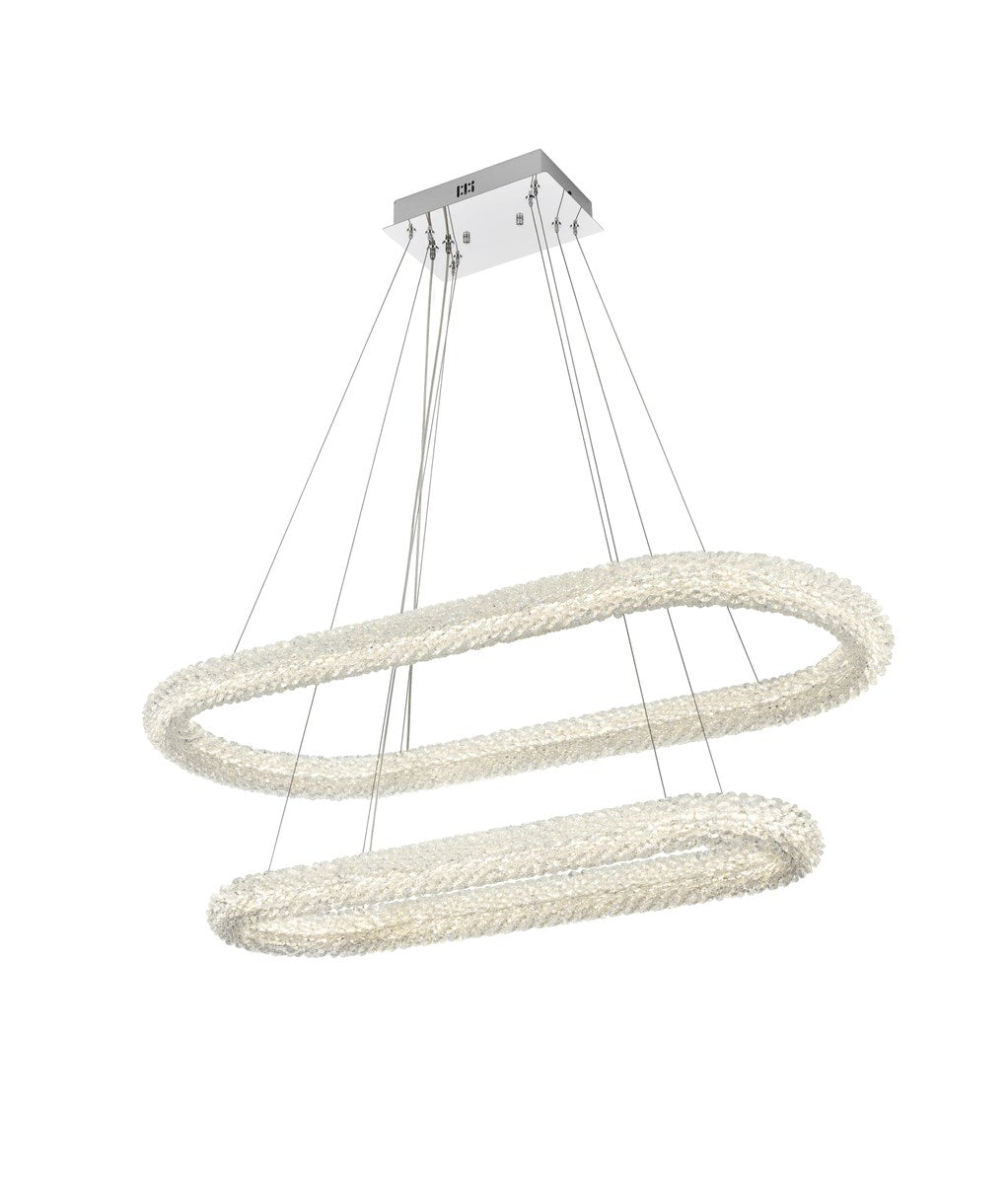 42 Inch Adjustable Led Chandelier In Chrome