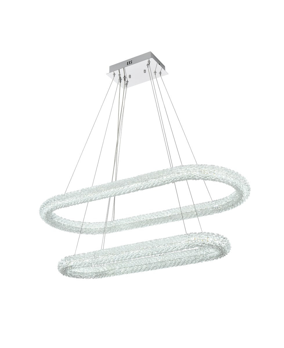 42 Inch Adjustable Led Chandelier In Chrome