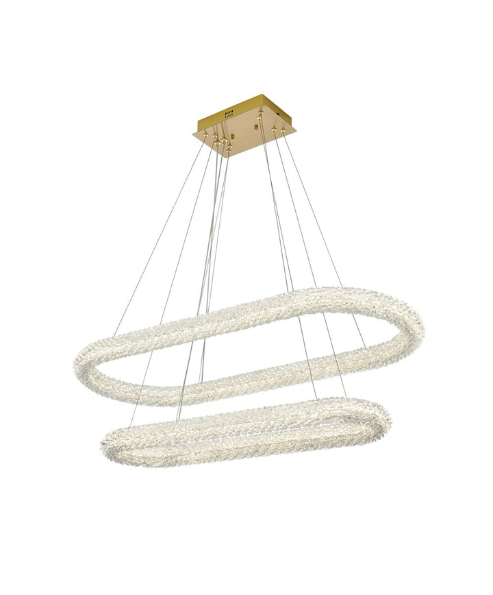 42 Inch Adjustable Led Chandelier In Satin Gold
