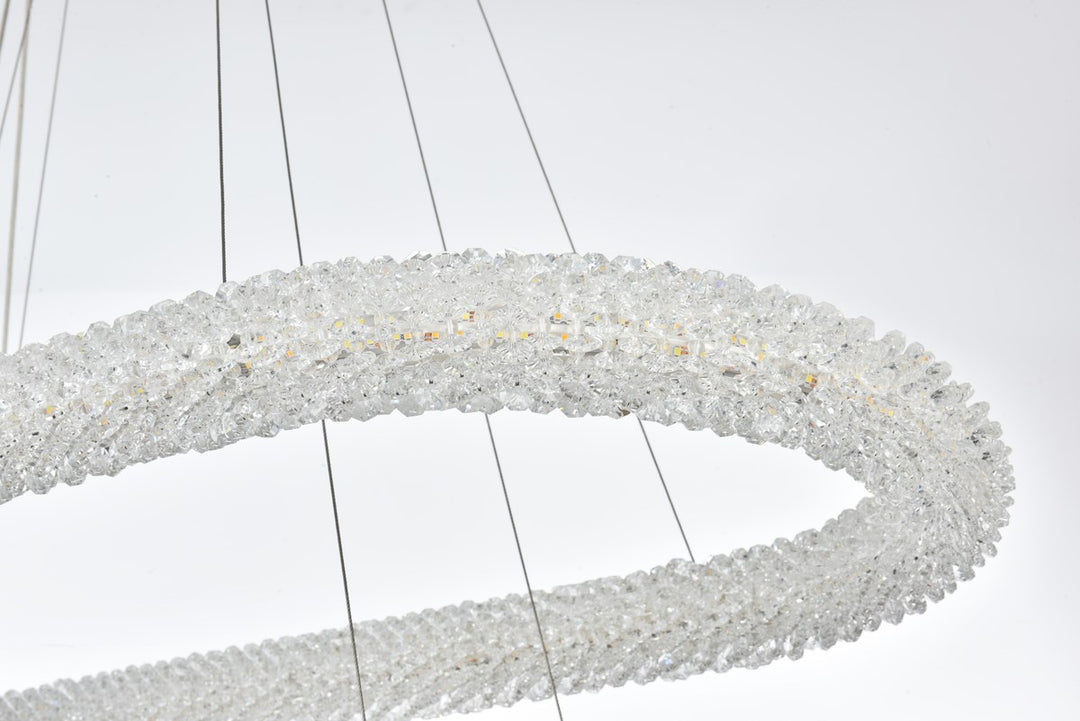 42 Inch Adjustable Led Chandelier In Satin Gold