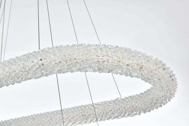 42 Inch Adjustable Led Chandelier In Satin Gold