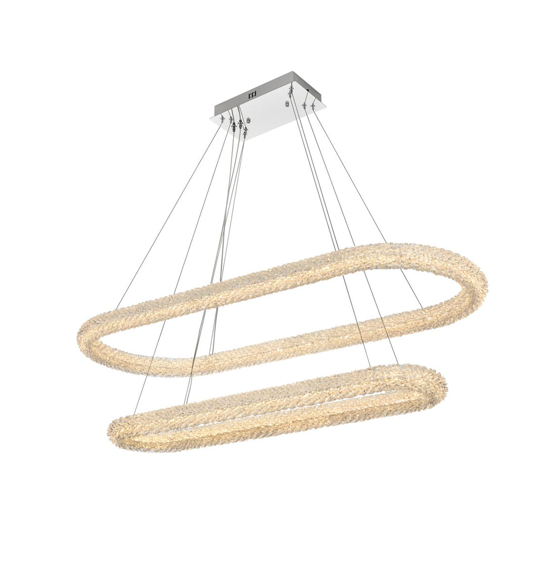 51 Inch Adjustable Led Chandelier In Chrome by Elegant Lighting