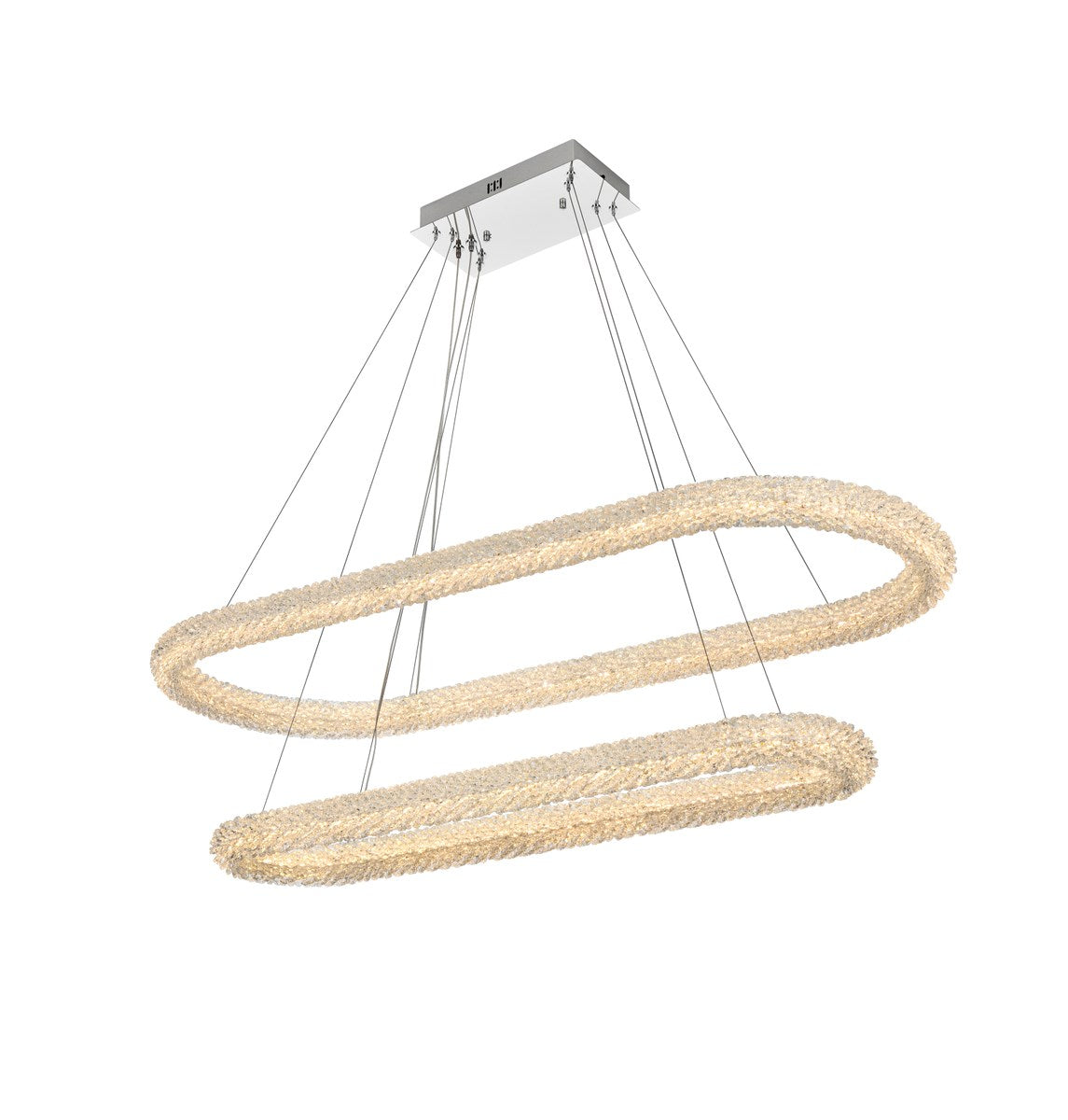 51 Inch Adjustable Led Chandelier In Chrome by Elegant Lighting