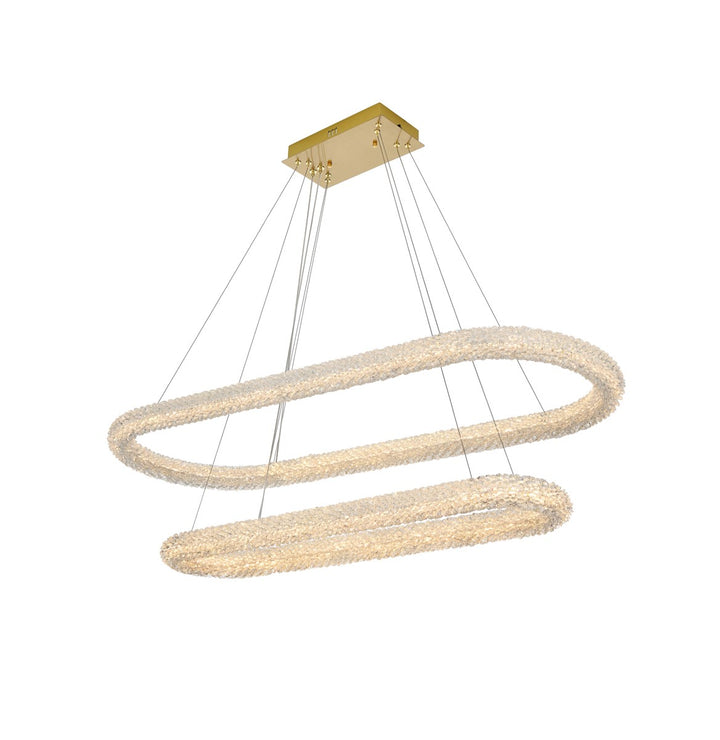 51 Inch Adjustable Led Chandelier In Satin Gold by Elegant Lighting