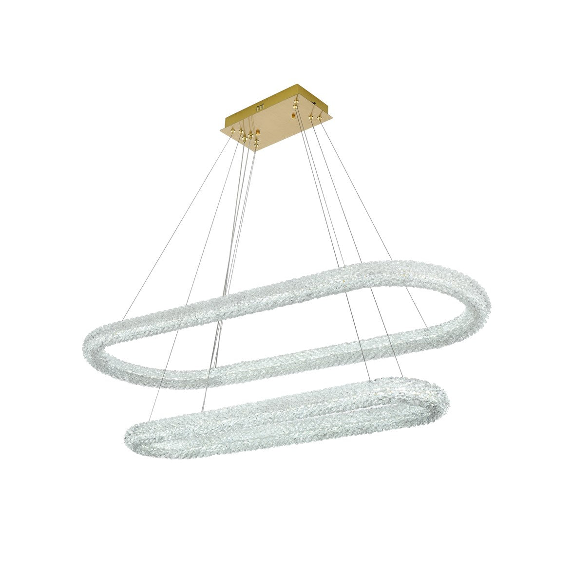 51 Inch Adjustable Led Chandelier In Satin Gold