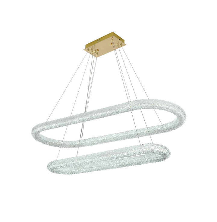 51 Inch Adjustable Led Chandelier In Satin Gold