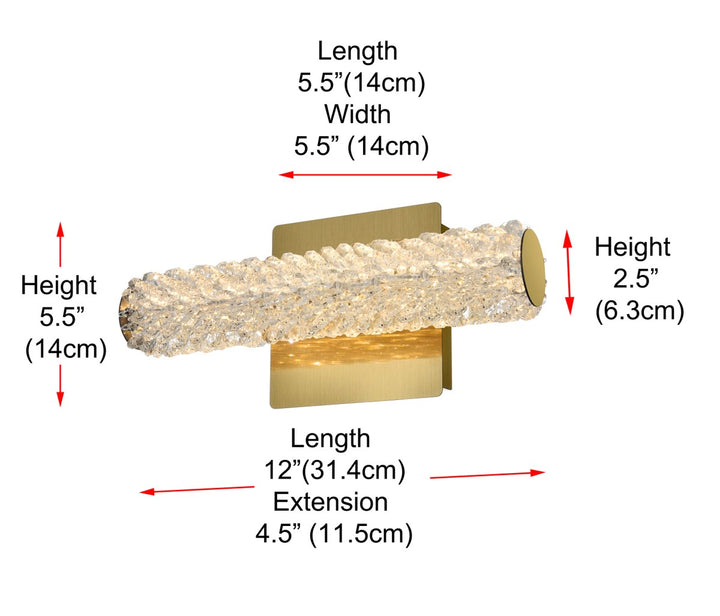 12 Inch Adjustable Led Wall Sconce In Satin Gold