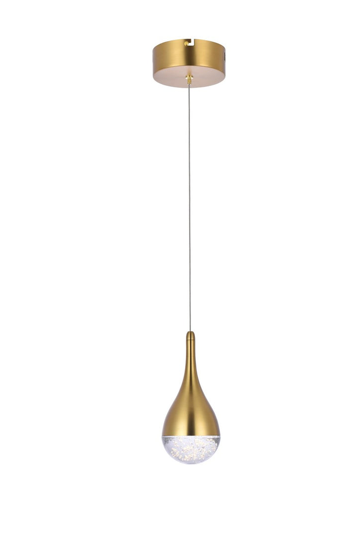 5 Inch Led Pendant In Satin Gold by Elegant Lighting