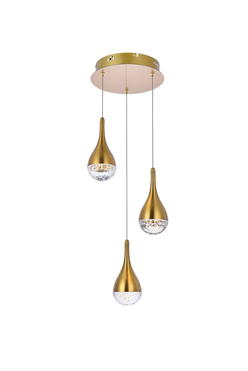 10 Inch Led Pendant In Satin Gold by Elegant Lighting