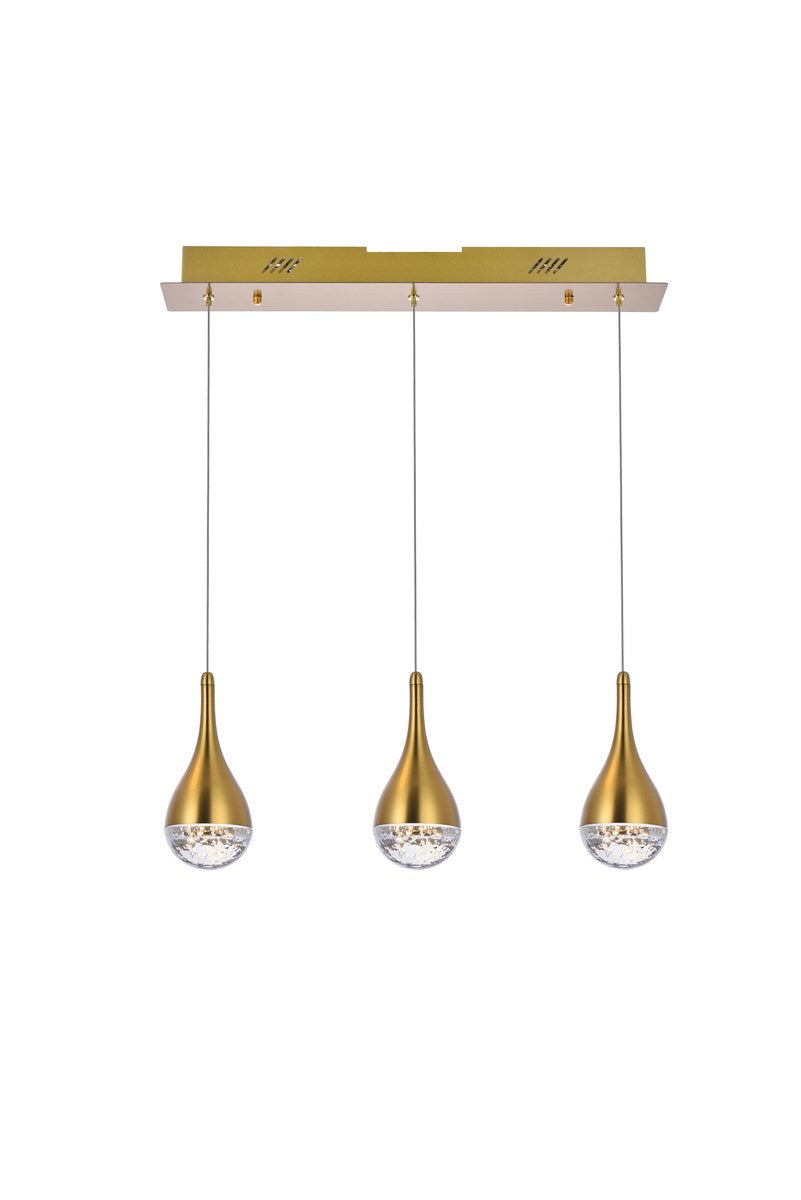 24 Inch Led Pendant In Satin Gold by Elegant Lighting