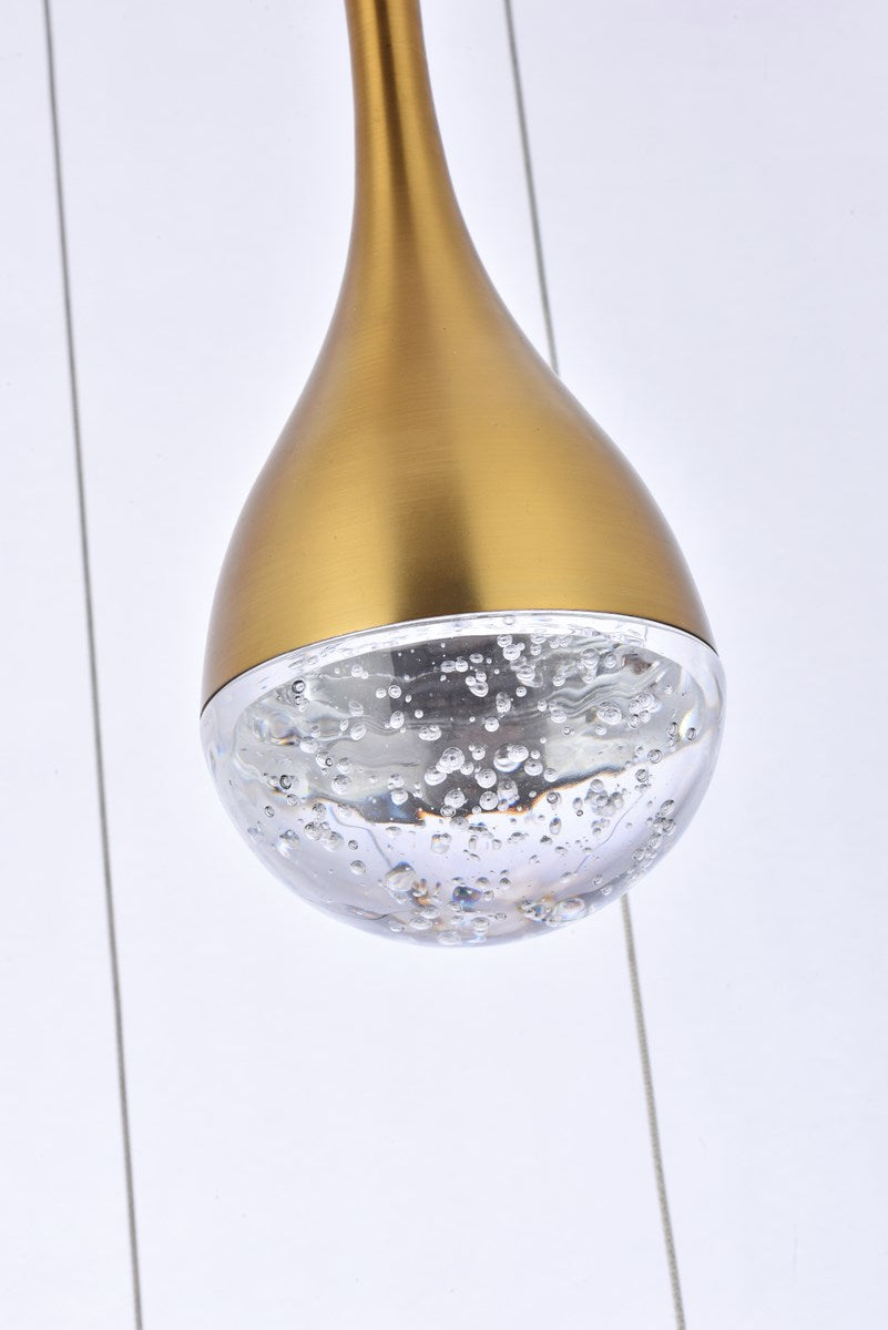 14.5 Inch Led Pendant In Satin Gold