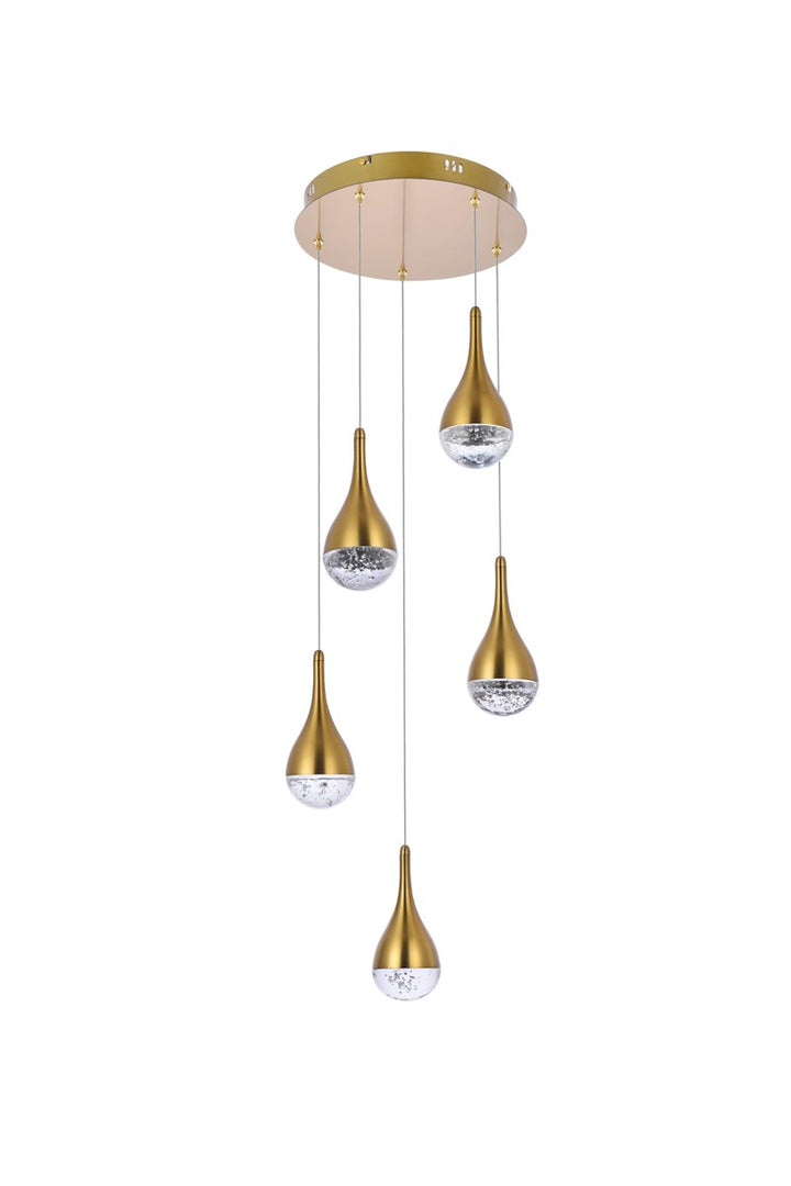 14.5 Inch Led Pendant In Satin Gold