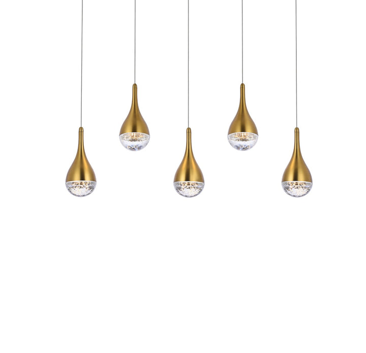 34 Inch Led Pendant In Satin Gold
