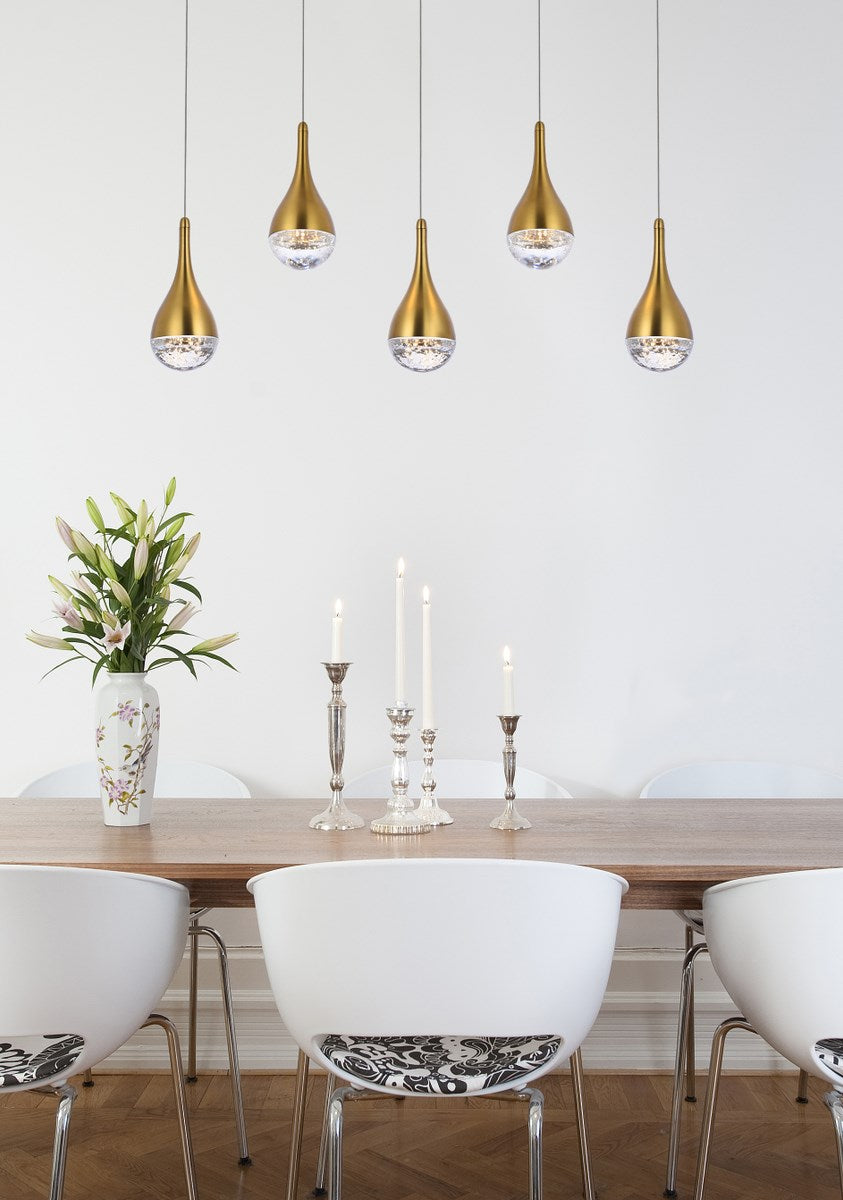 34 Inch Led Pendant In Satin Gold