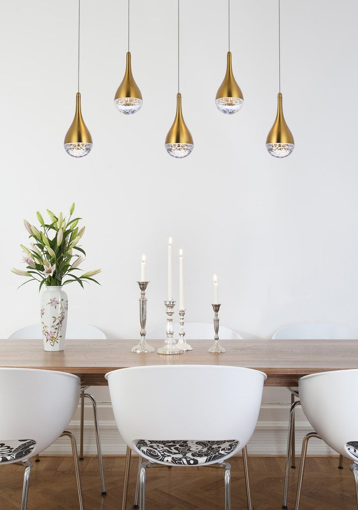 34 Inch Led Pendant In Satin Gold