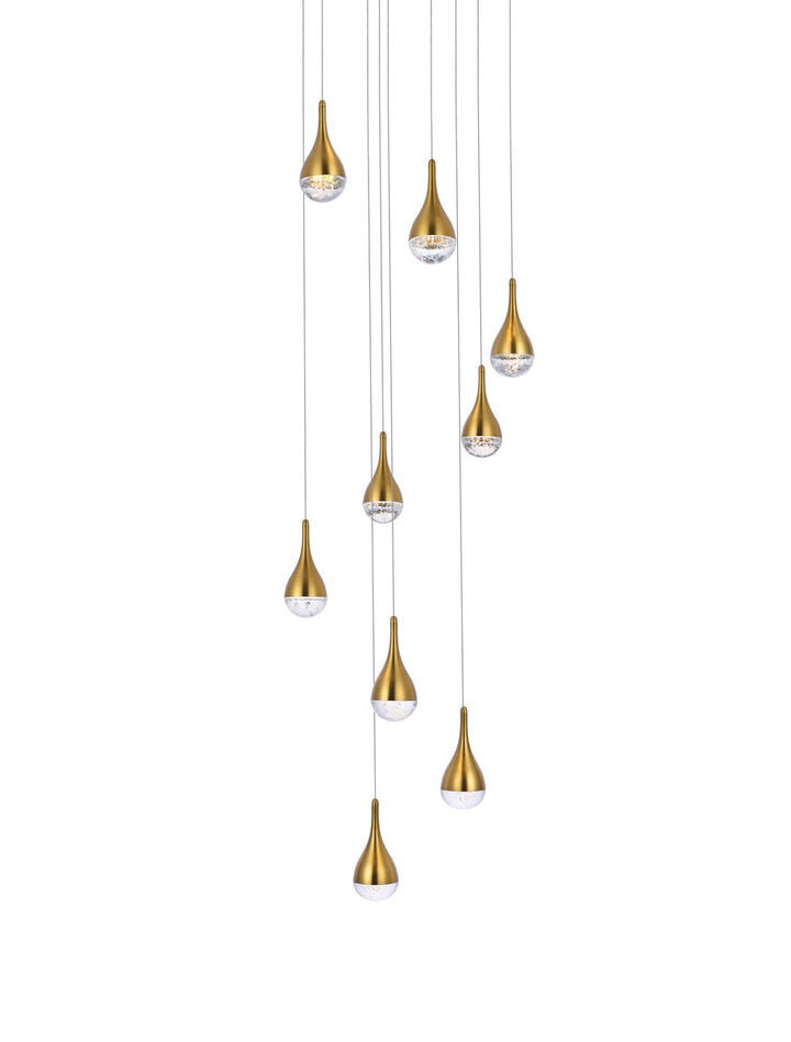 24 Inch Led Chandelier In Satin Gold