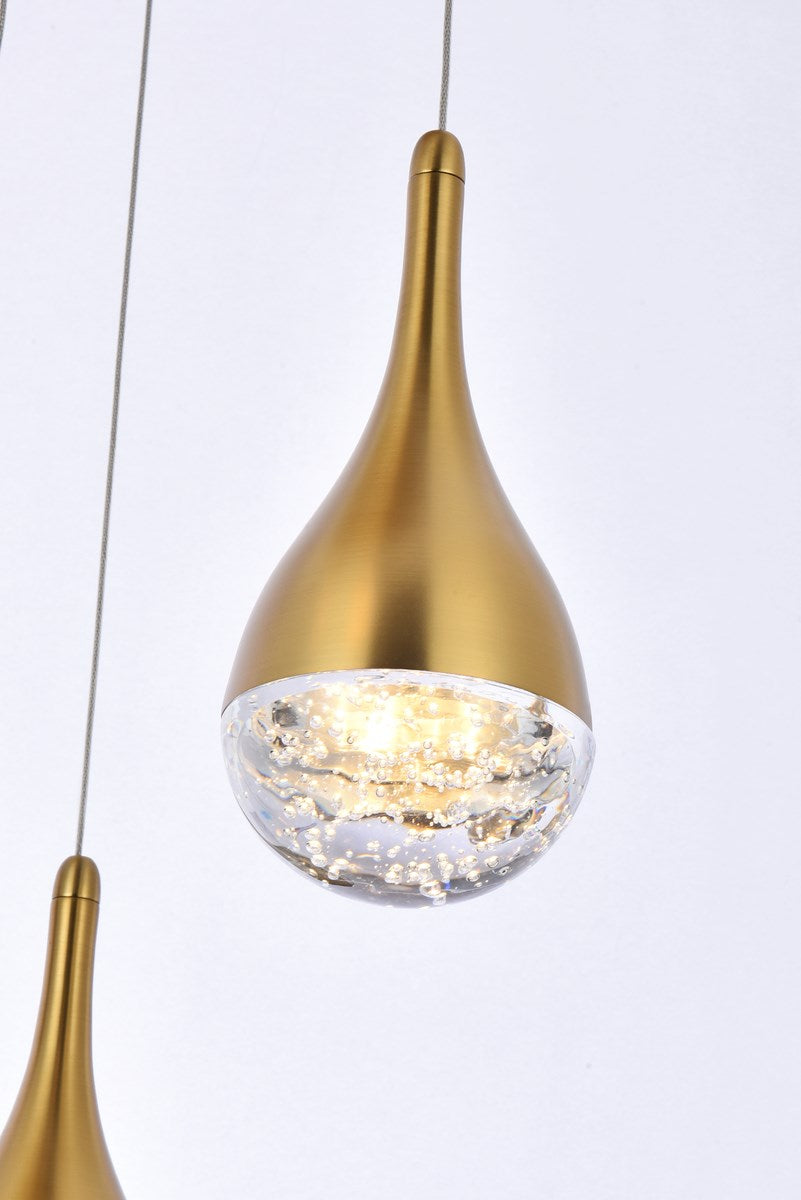 24 Inch Led Chandelier In Satin Gold