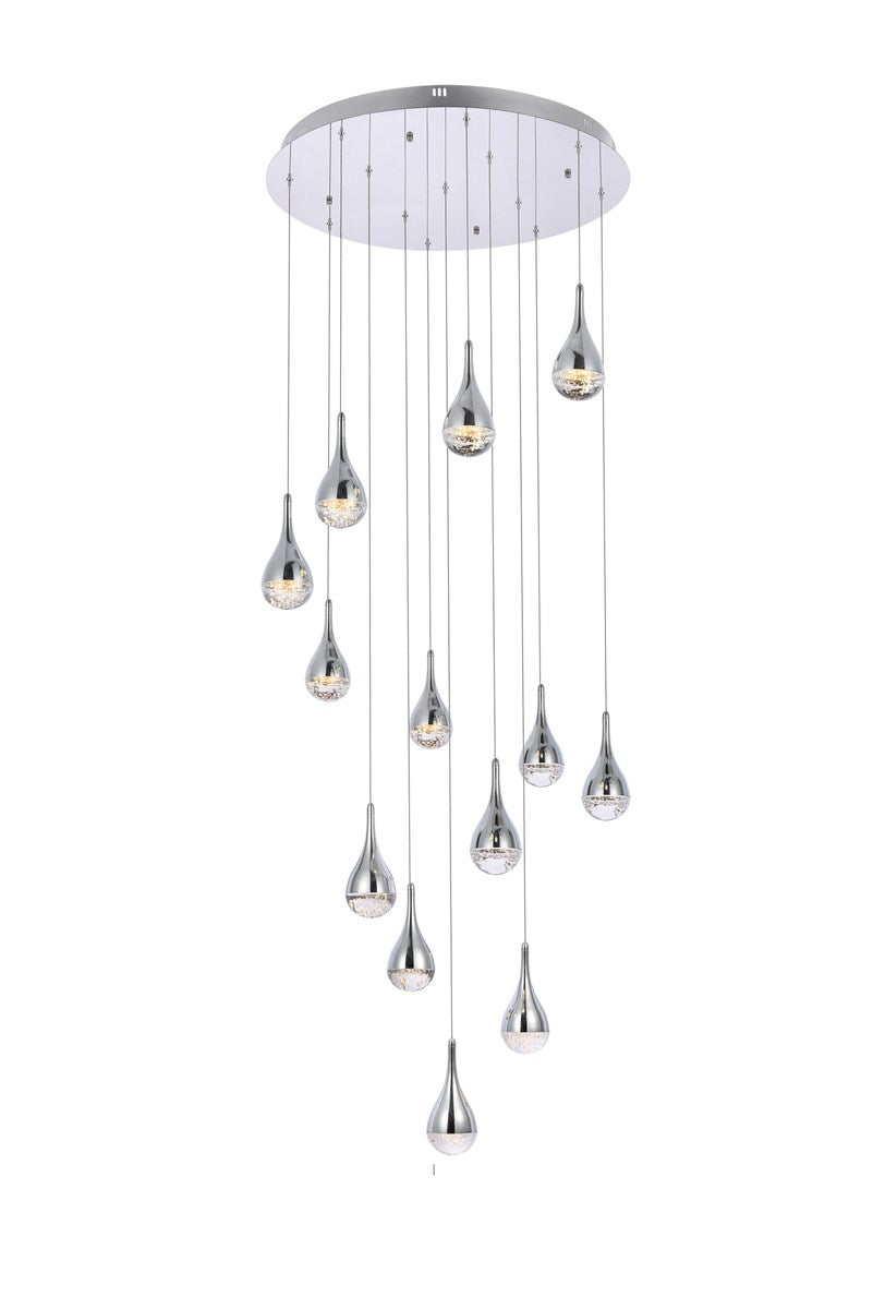 30 Inch Led Chandelier In Chrome by Elegant Lighting