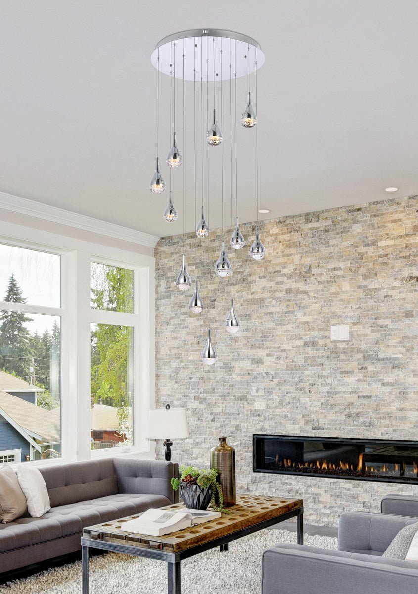 30 Inch Led Chandelier In Chrome