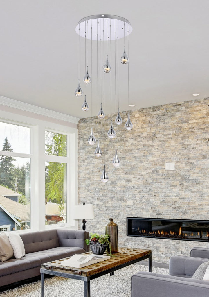30 Inch Led Chandelier In Chrome