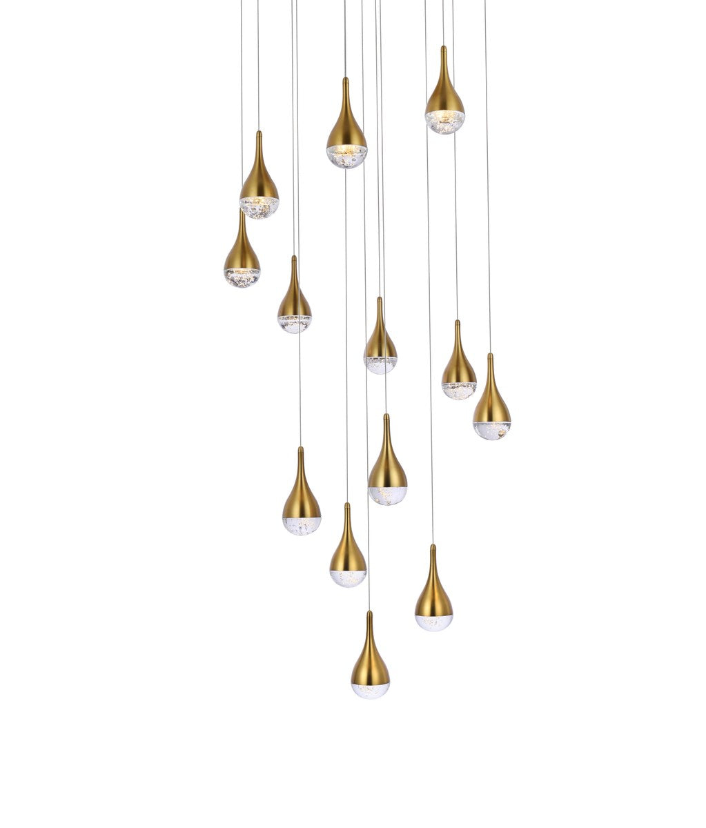 30 Inch Led Chandelier In Satin Gold