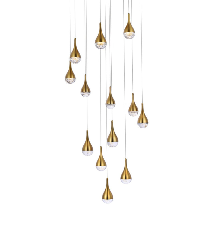 30 Inch Led Chandelier In Satin Gold