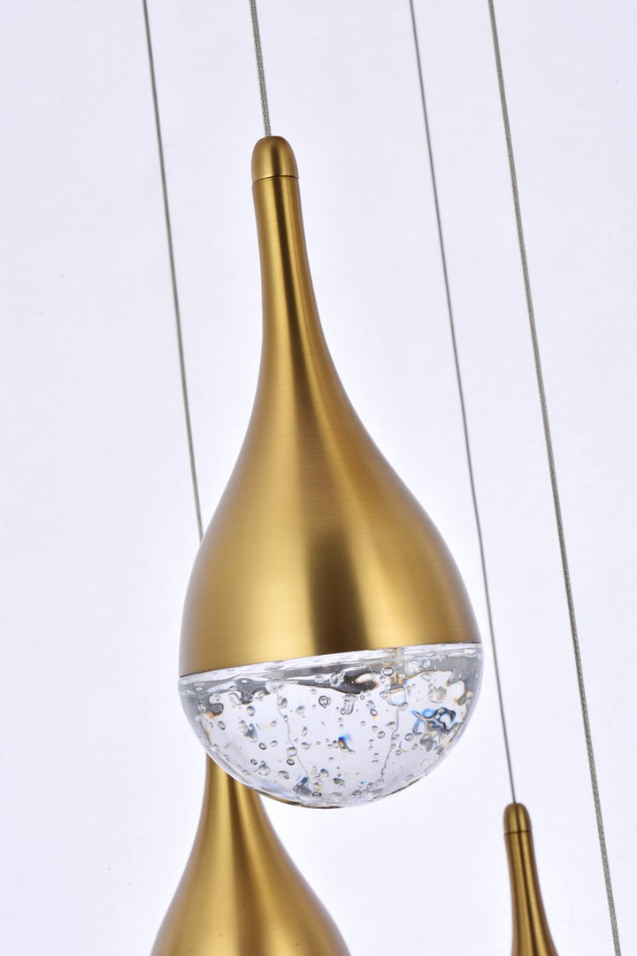 30 Inch Led Chandelier In Satin Gold