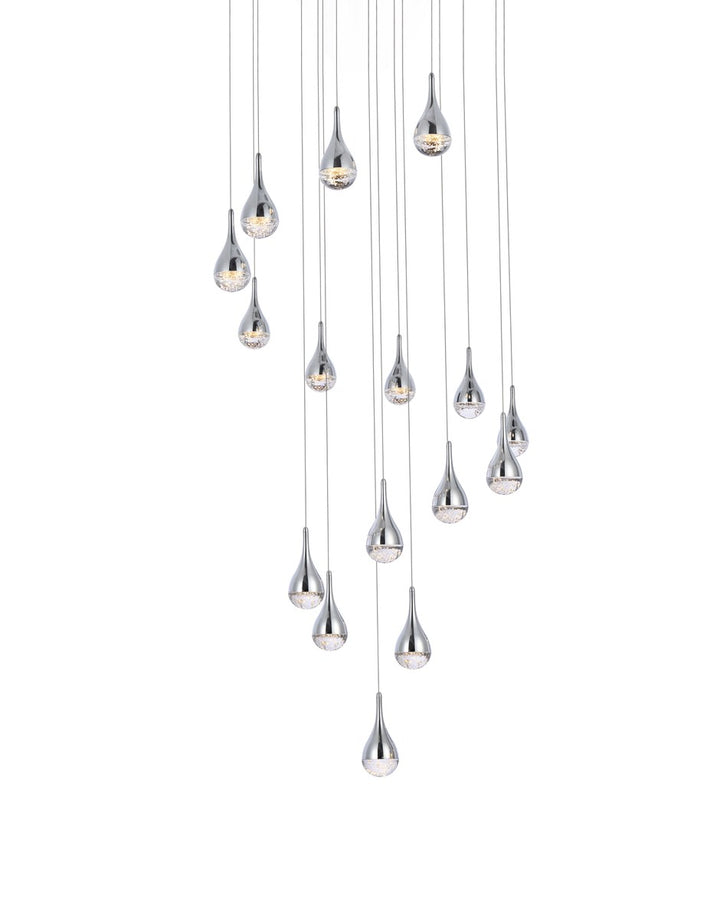 36 Inch Led Chandelier In Chrome