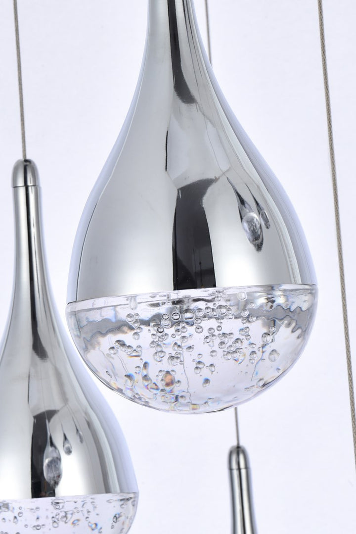 36 Inch Led Chandelier In Chrome