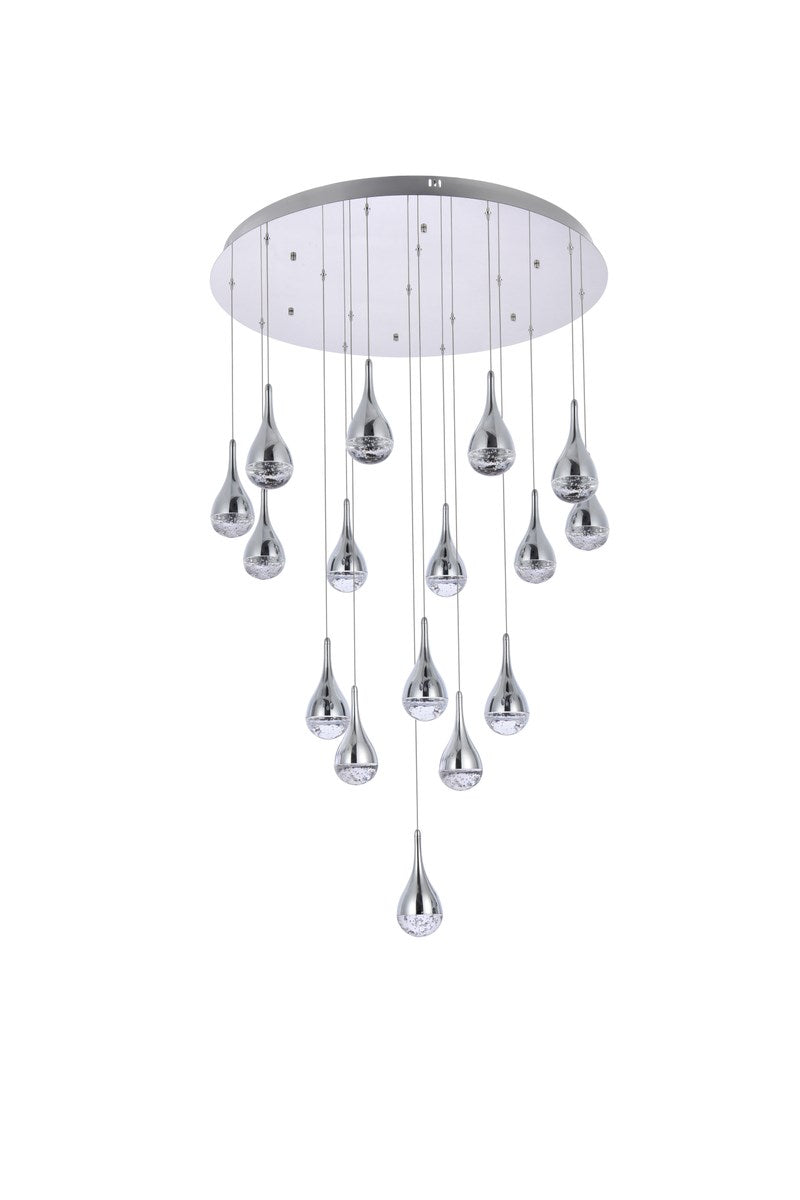 36 Inch Led Chandelier In Chrome