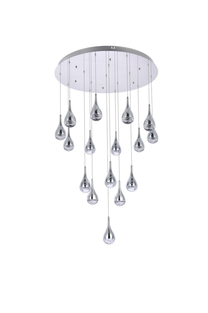 36 Inch Led Chandelier In Chrome