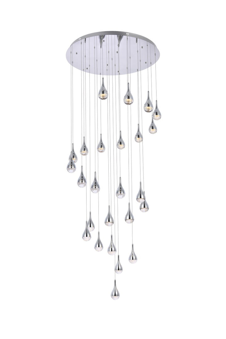 42 Inch Led Chandelier In Chrome by Elegant Lighting