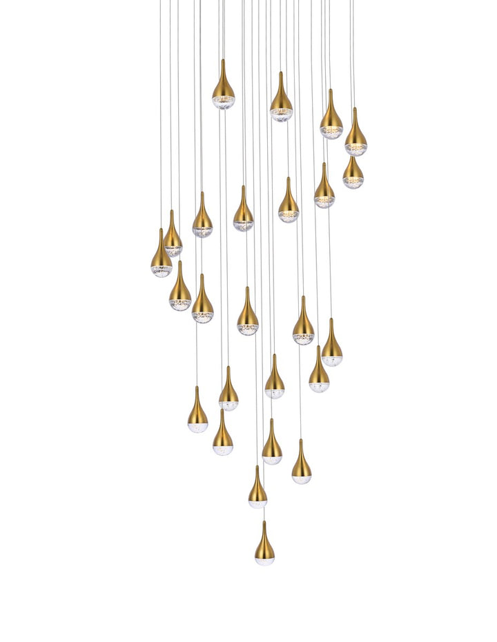 42 Inch Led Chandelier In Satin Gold