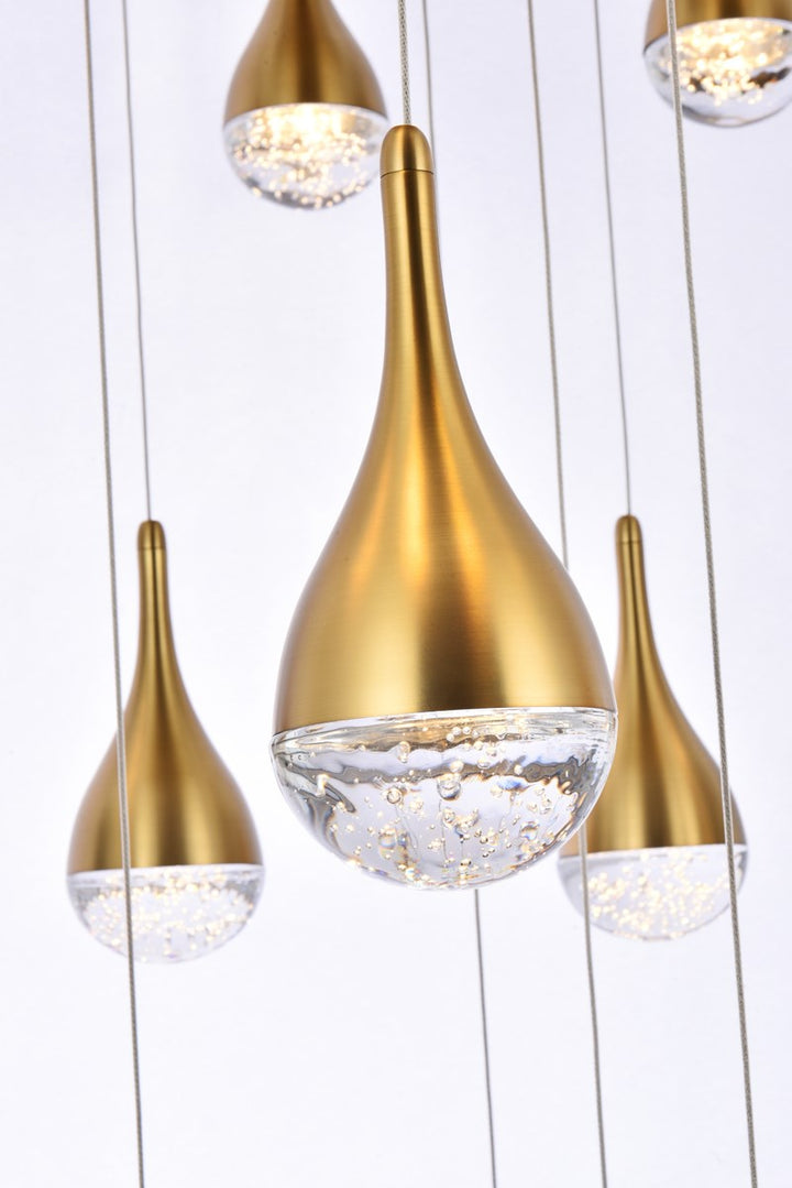 42 Inch Led Chandelier In Satin Gold