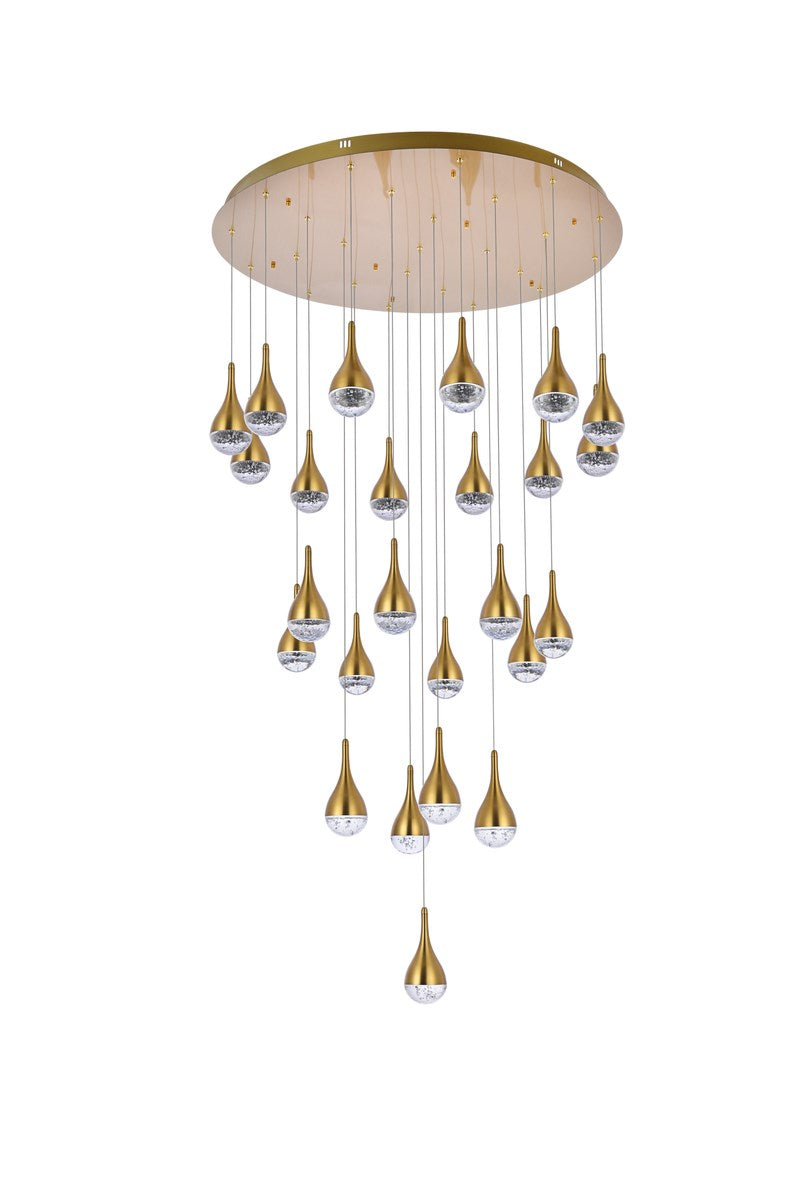 42 Inch Led Chandelier In Satin Gold