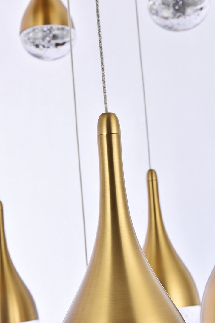 42 Inch Led Chandelier In Satin Gold